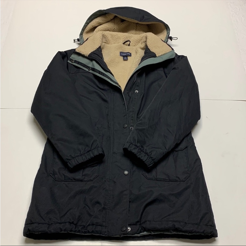 Lands End Sherpa Lined Coat